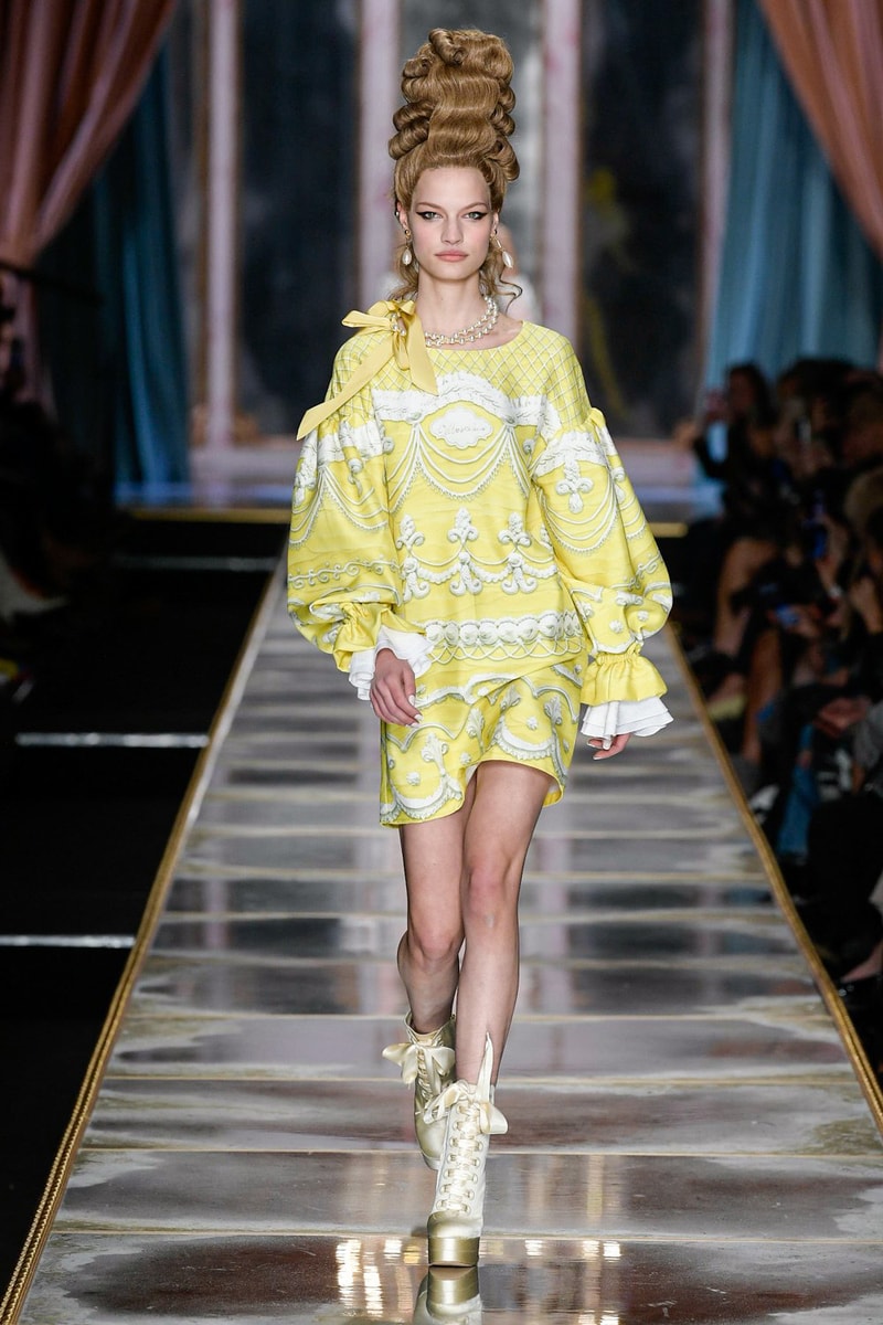 Moschino Fall/Winter 2020 Collection Runway Show Dress Yellow