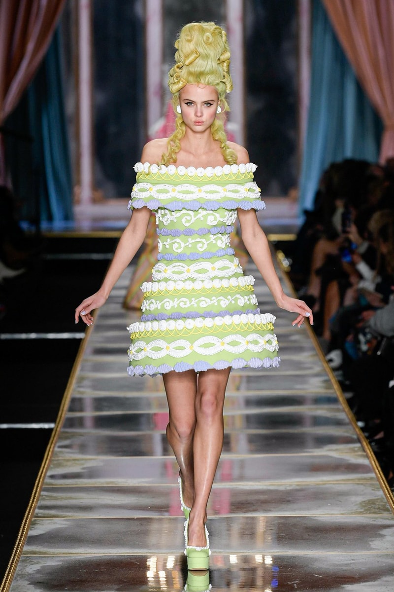 Moschino Fall/Winter 2020 Collection Runway Show Cake Dress Green