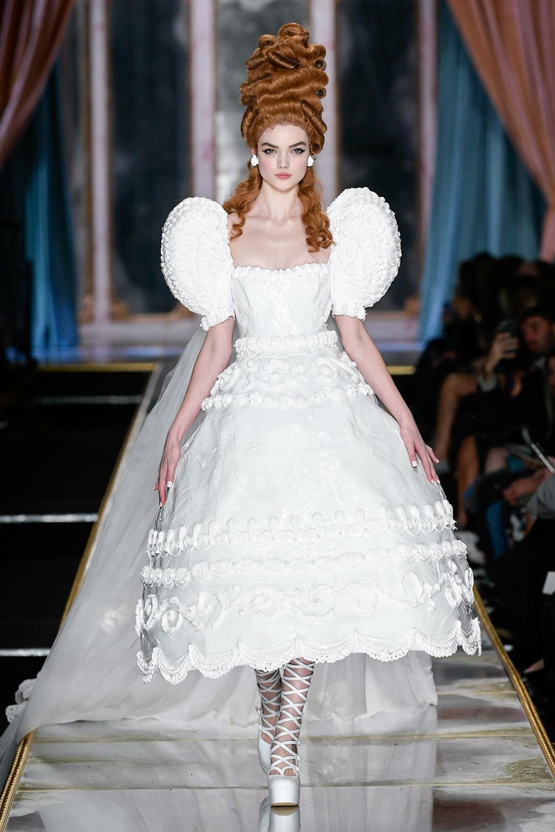 Moschino Fall/Winter 2020 Collection Runway Show Cake Dress White