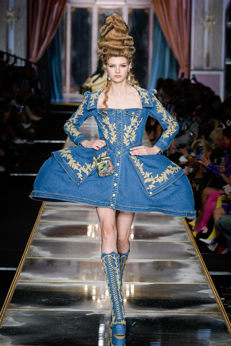 Moschino Fall/Winter 2020 Collection Runway Show Denim Dress