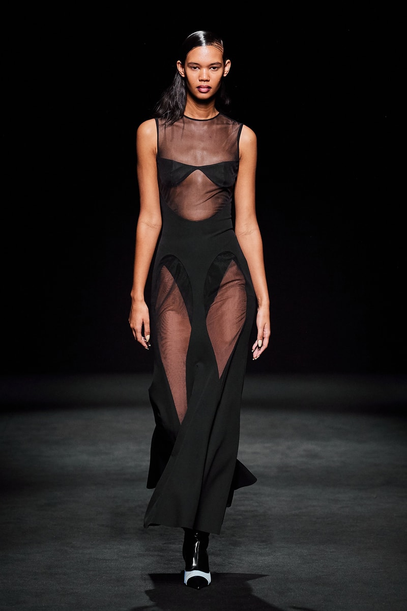 Mugler Fall/Winter Collection Runway Show Sheer Dress Black