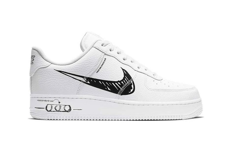 Nike Air Force 1 Blazer Mid Sketch Sneakers White Black