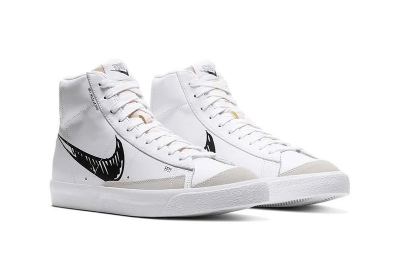 Nike Air Force 1 Blazer Mid Sketch Sneakers White Black