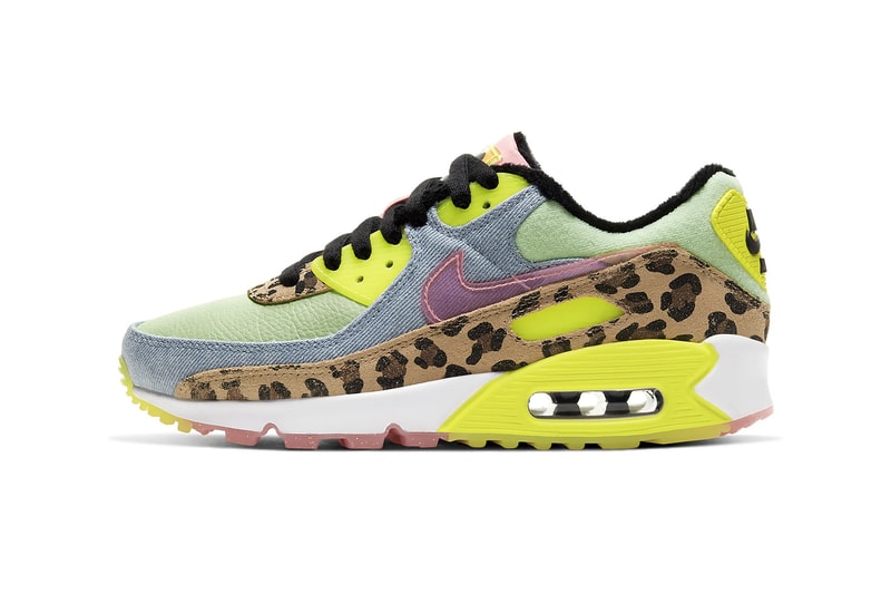 nike air max 90 womens sneakers leopard print pastel blue neon green pink shoes footwear sneakerhead