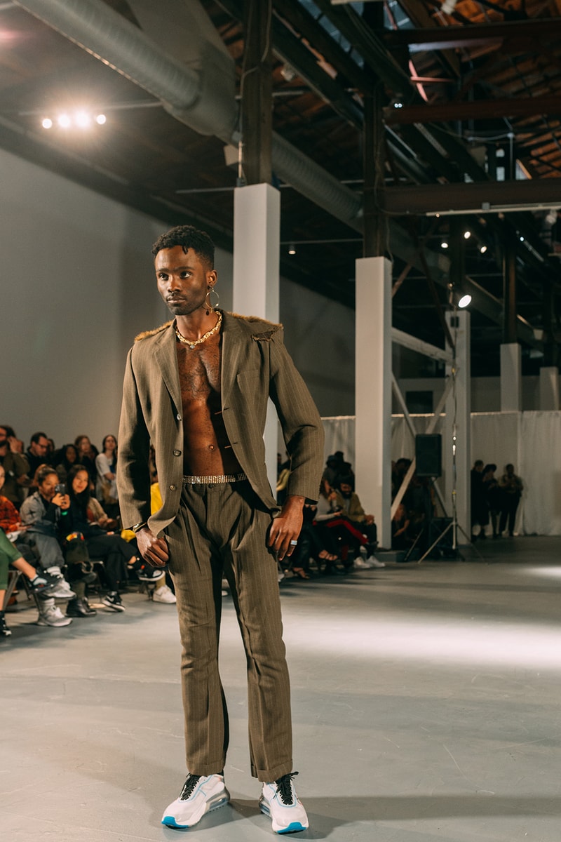 no sesso pierre davis arin hayes autumn randolph fall winter collection los angeles runway show jacket pants sneakers