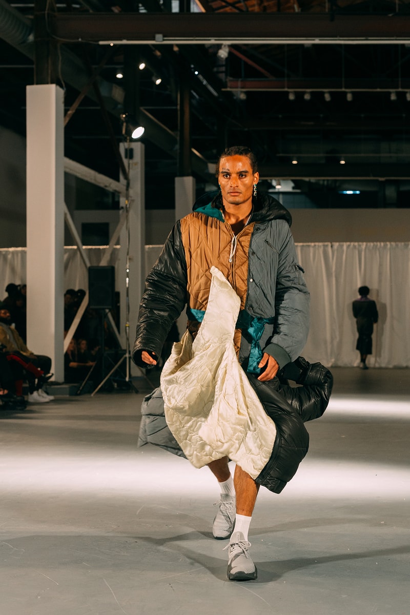 no sesso pierre davis arin hayes autumn randolph fall winter collection los angeles runway show jacket sneakers