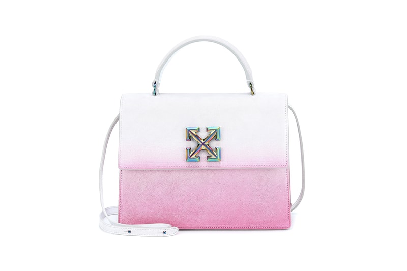 off white jitney tote crossbody bag white fuchsia pink gradient virgil abloh