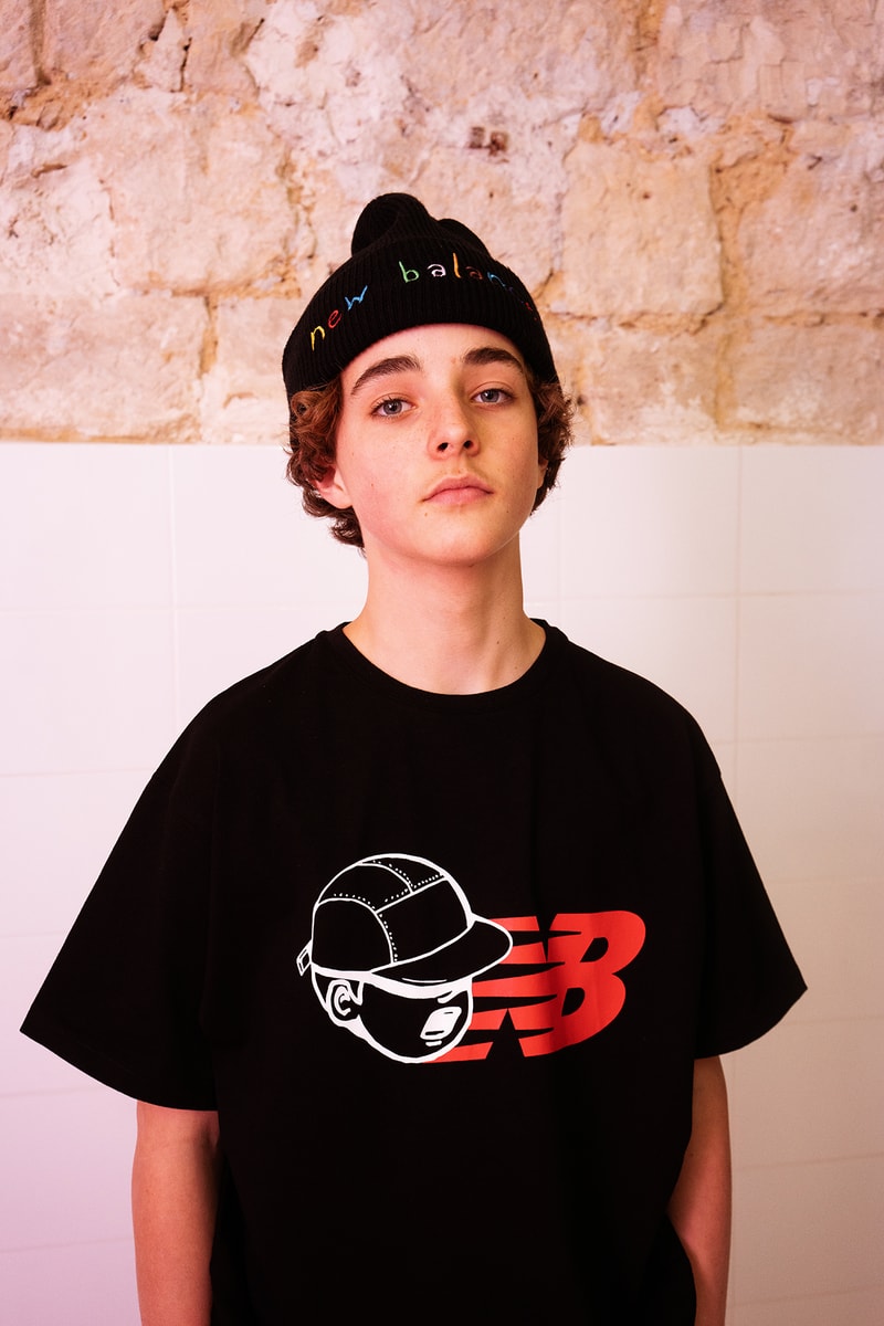 PaperBoy Paris x New Balance Collection Collaboration T-Shirt Beanie Black