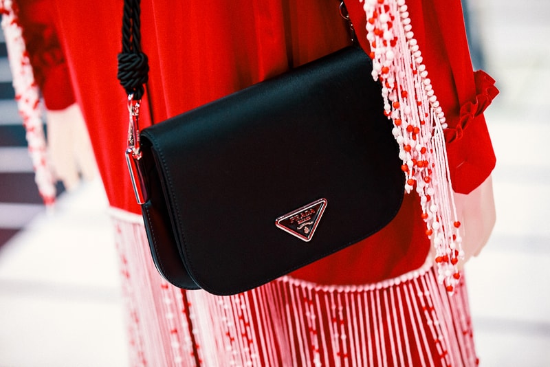 prada fall winter collection milan fashion week miuccia closer look jackets belts bags scarves headbands accessories