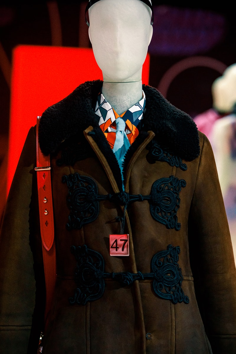 prada fall winter collection milan fashion week miuccia closer look jackets belts bags scarves headbands accessories