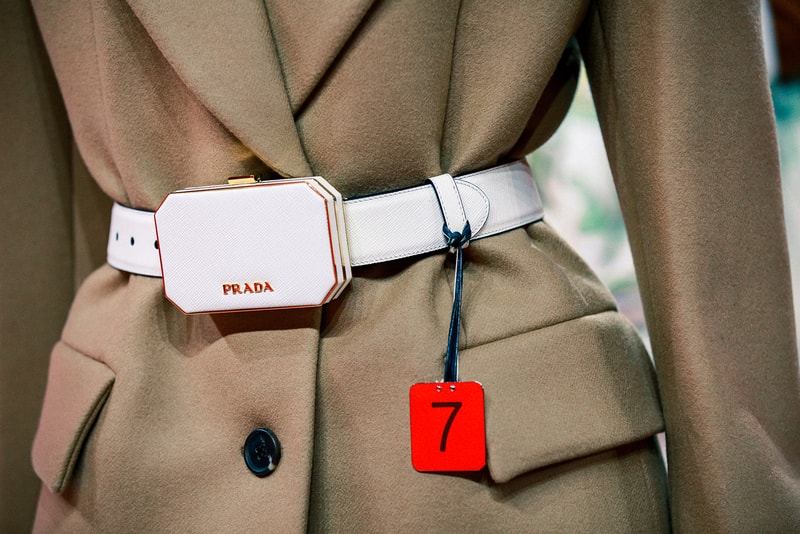 prada fall winter collection milan fashion week miuccia closer look jackets belts bags scarves headbands accessories