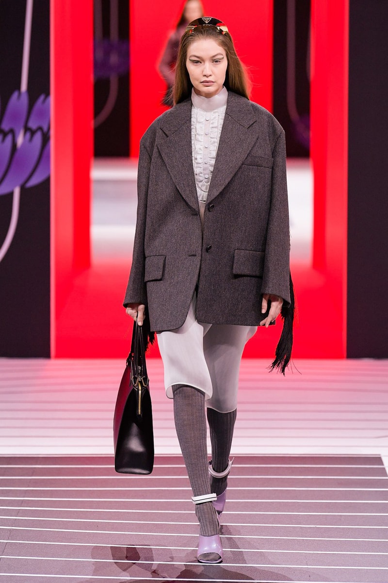Prada Fall/Winter 2020 Collection Runway Show Coat Grey