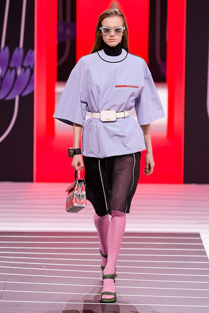 Prada Fall/Winter 2020 Collection Runway Show Logo Shirt Purple