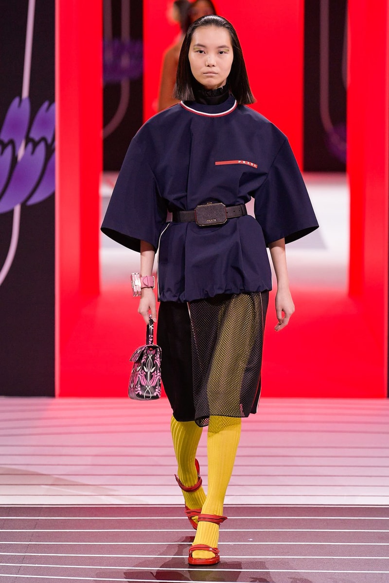 Prada Fall/Winter 2020 Collection Runway Show Logo Shirt Black