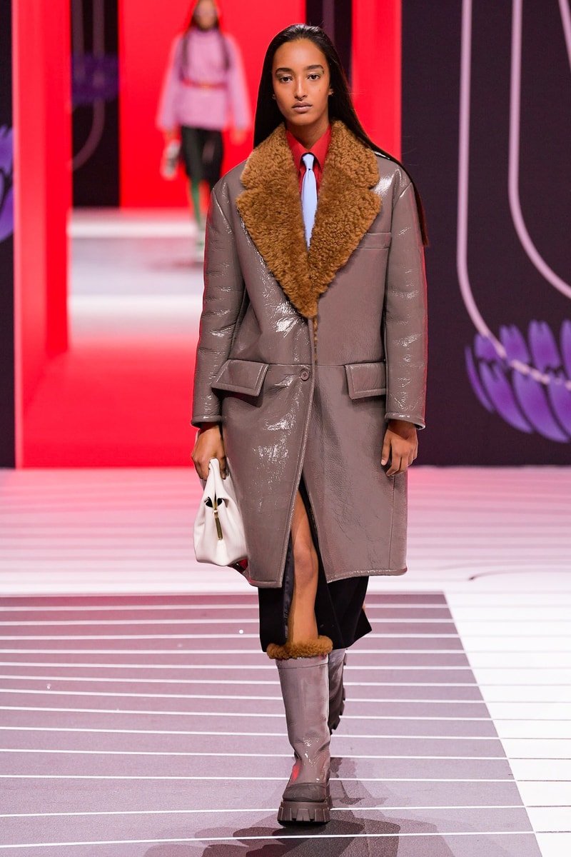 Prada Fall/Winter 2020 Collection Runway Show Shearling Coat