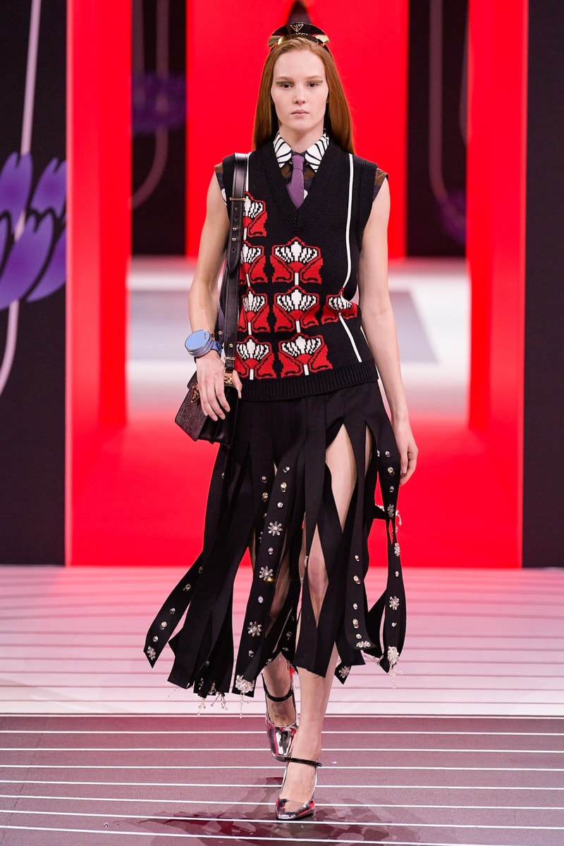 Prada Fall/Winter 2020 Collection Runway Show Printed Sweater Vest