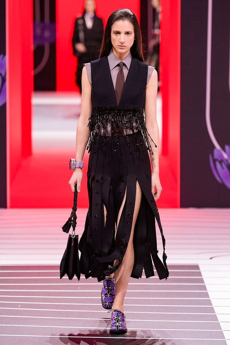 Prada Fall/Winter 2020 Collection Runway Show Fringe Vest Skirt