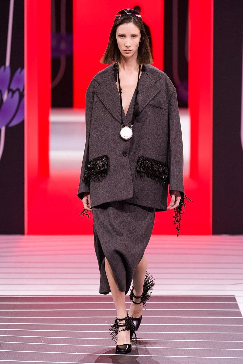 Prada Fall/Winter 2020 Collection Runway Show Jacket Grey
