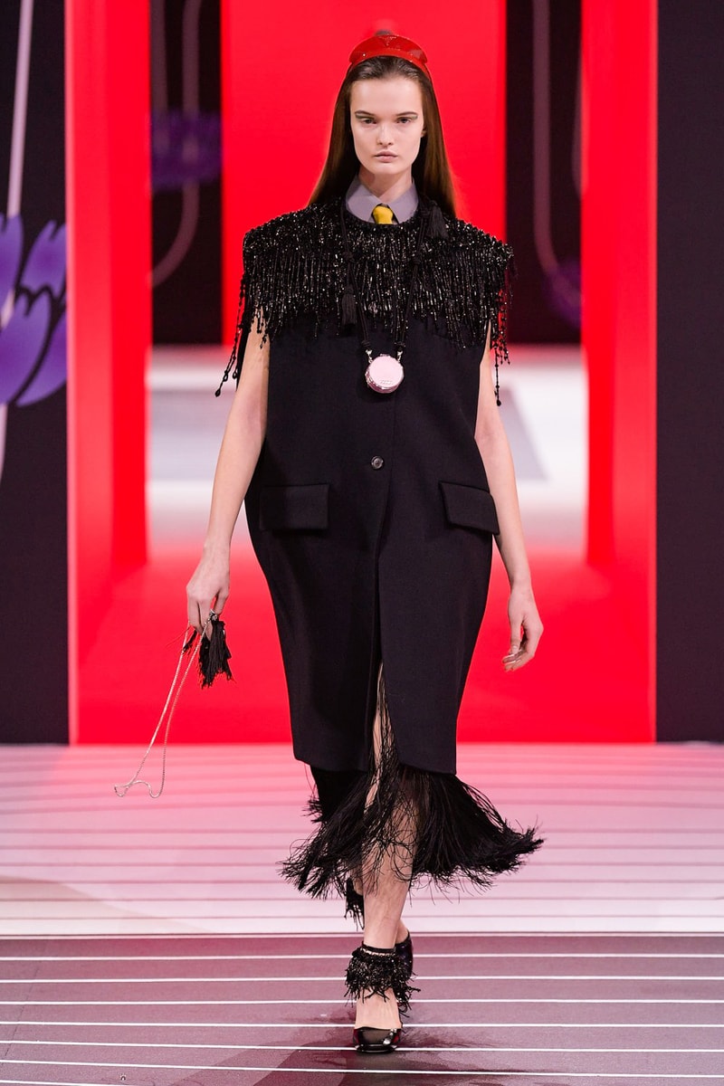 Prada Fall/Winter 2020 Collection Runway Show Fringe Coat