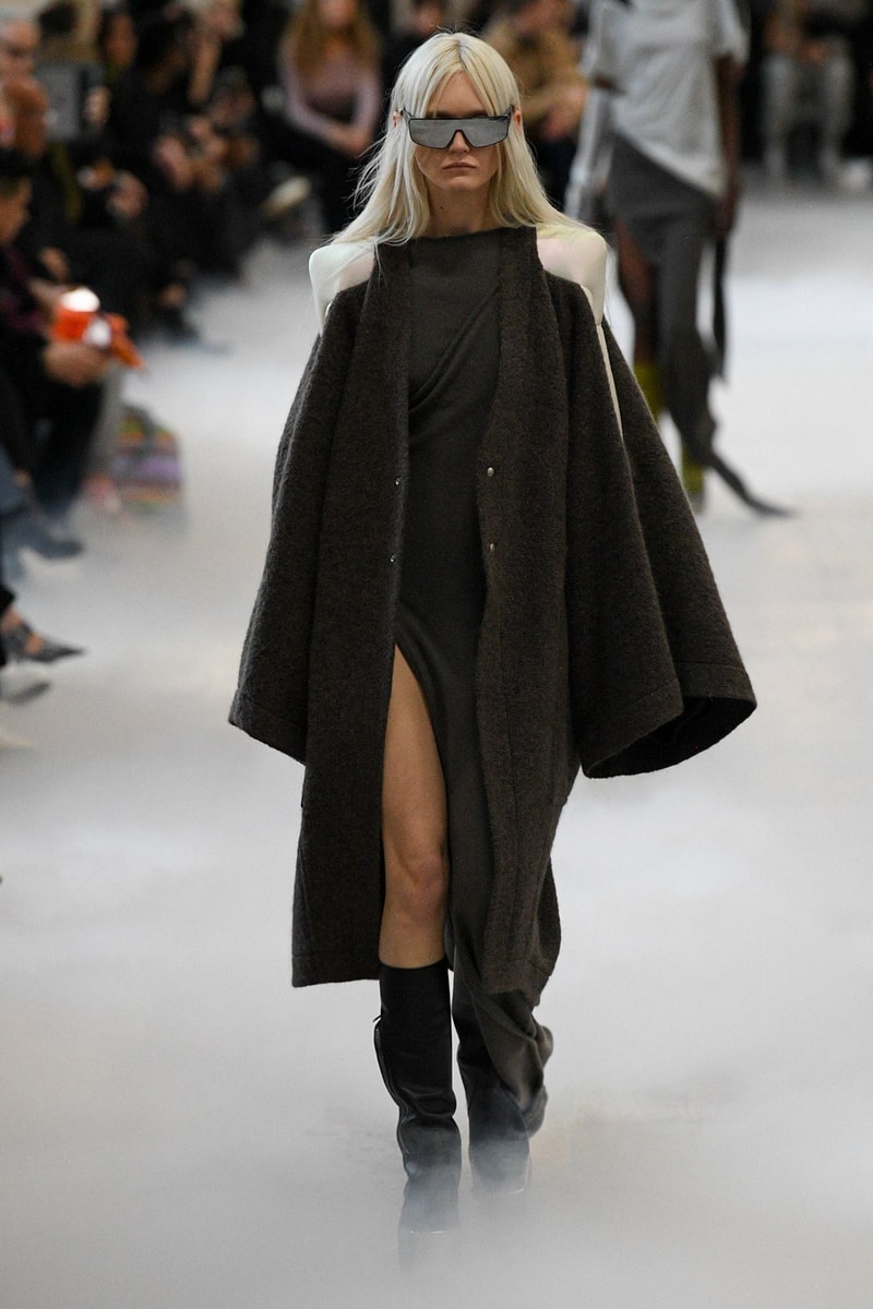 Rick Owens Fall/Winter 2020 Collection Runway Show Coat Black