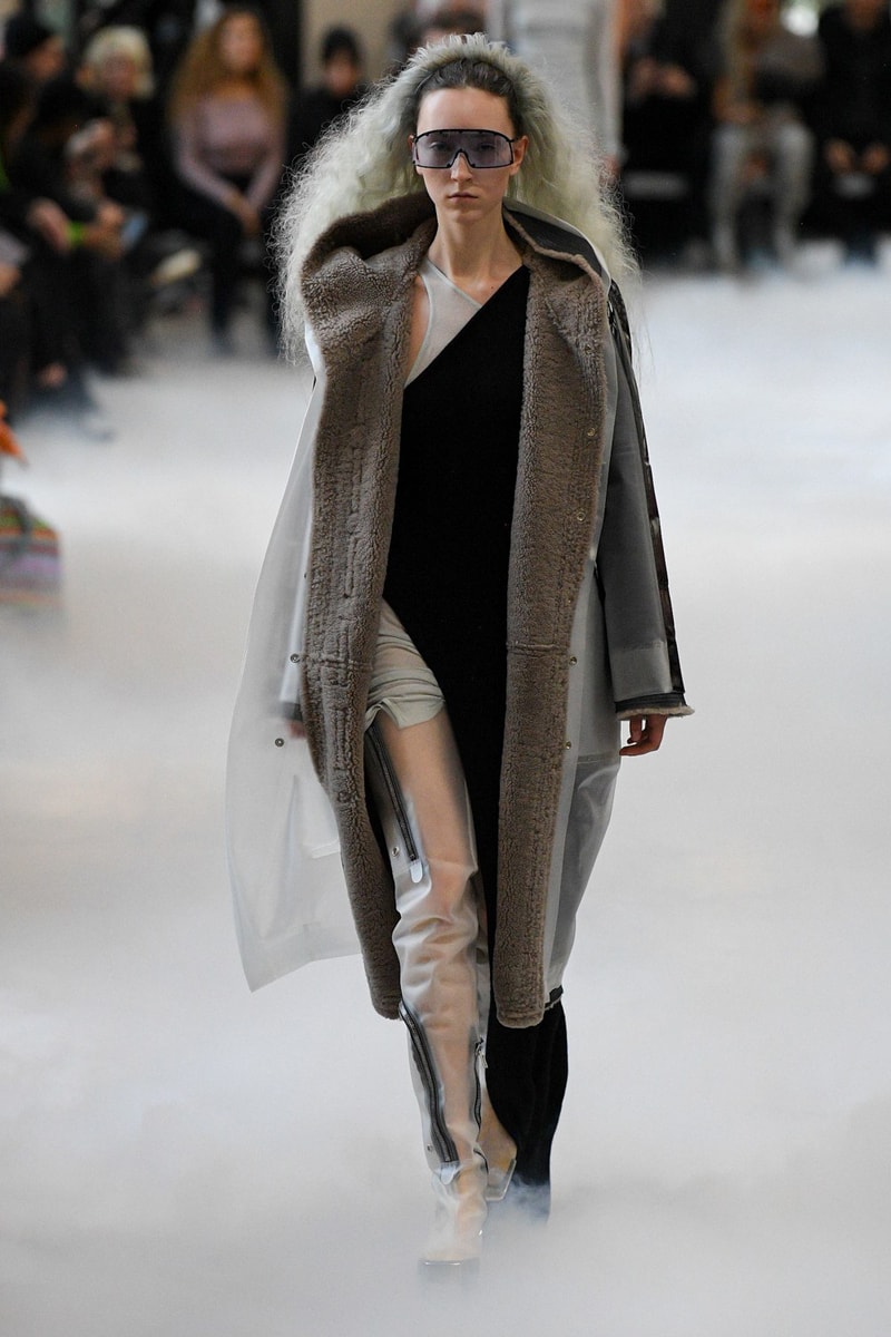 Rick Owens Fall/Winter 2020 Collection Runway Show Coat Clear Plastic