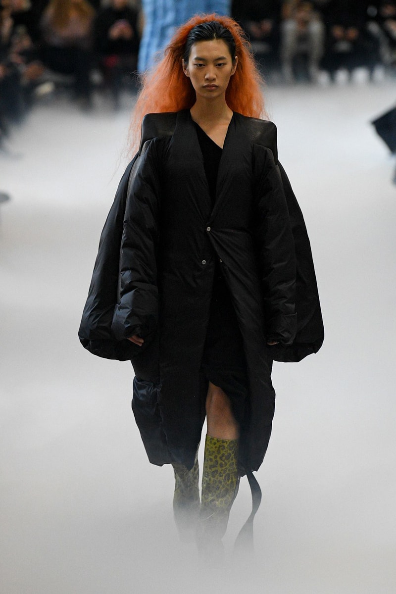 Rick Owens Fall/Winter 2020 Collection Runway Show Coat Black