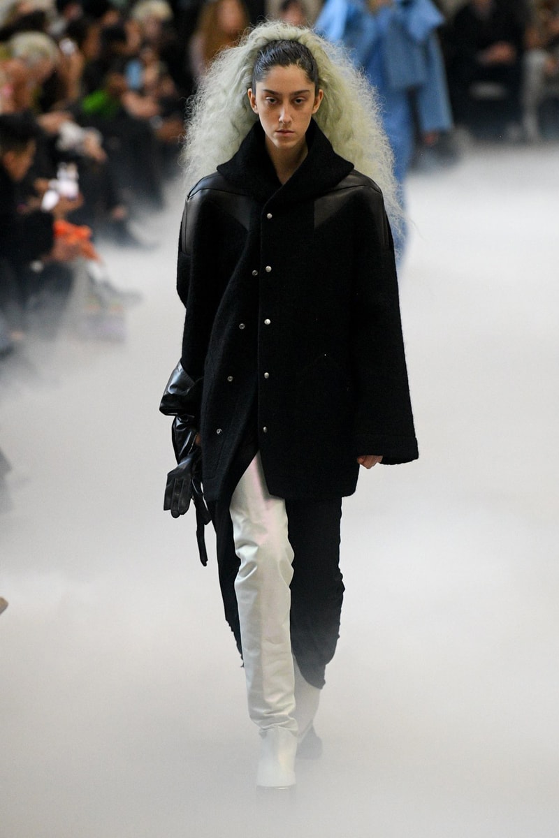 Rick Owens Fall/Winter 2020 Collection Runway Show Coat Black