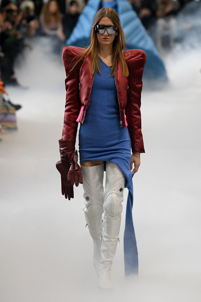 Rick Owens Fall/Winter 2020 Collection Runway Show Leather Jacket Red