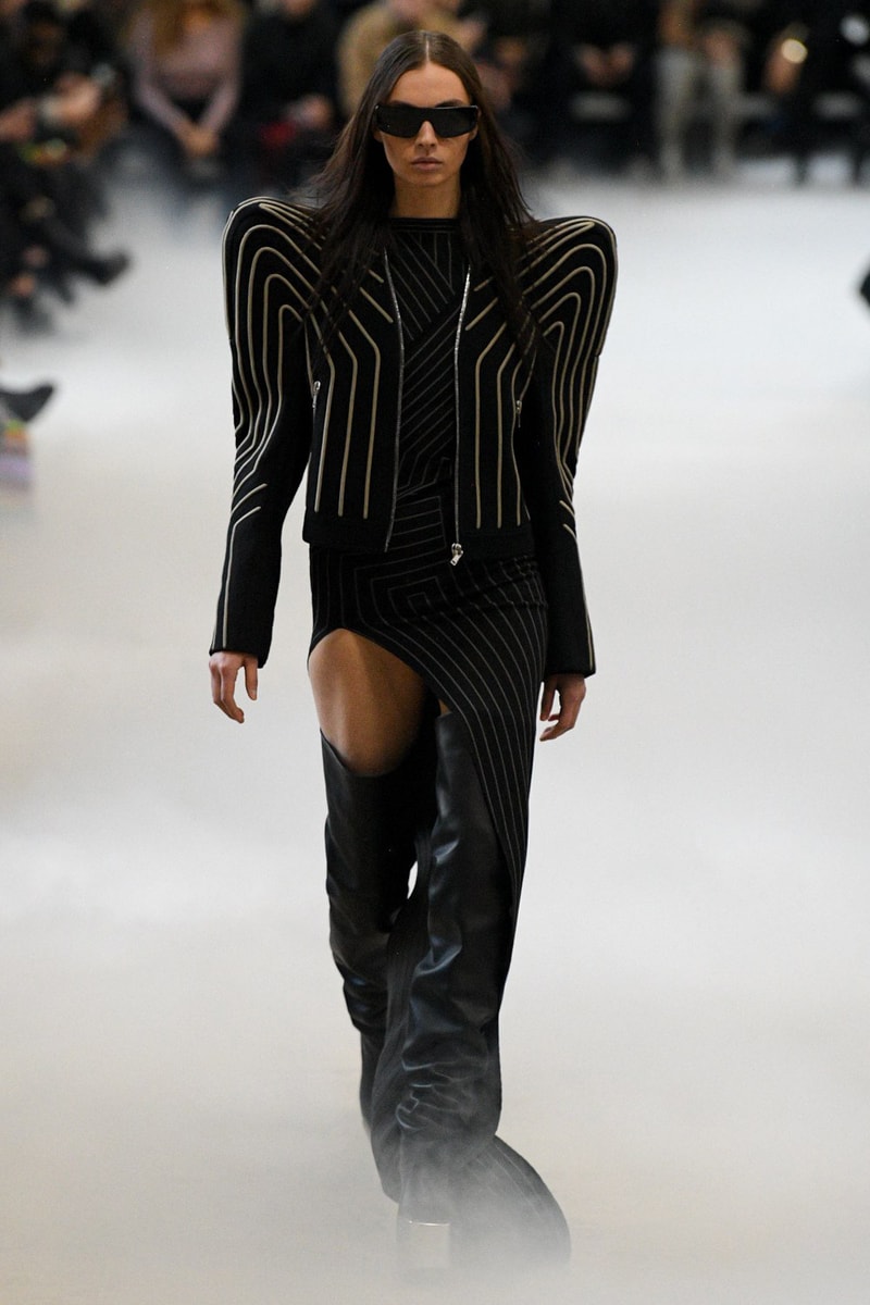 Rick Owens Fall/Winter 2020 Collection Runway Show Jacket Piped Black