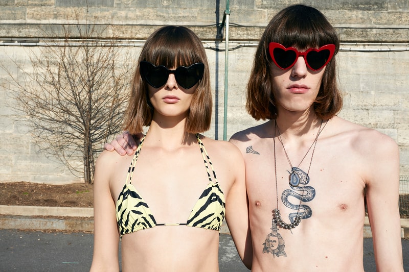 Saint Laurent Rive Droite Valentine's Day 2020 Collection Heart Sunglasses Black Red