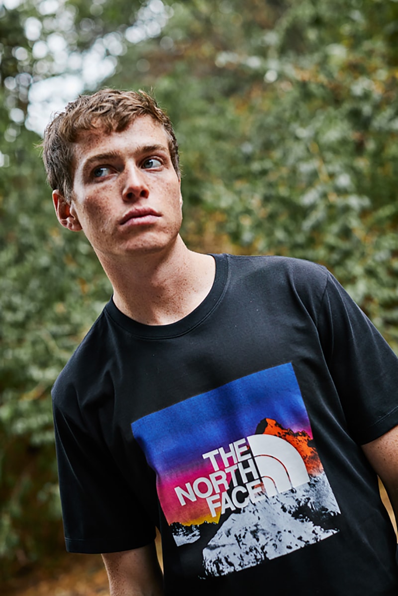 the north face seven summits collection recycled material sustainability jackets shirts pants hats pink black