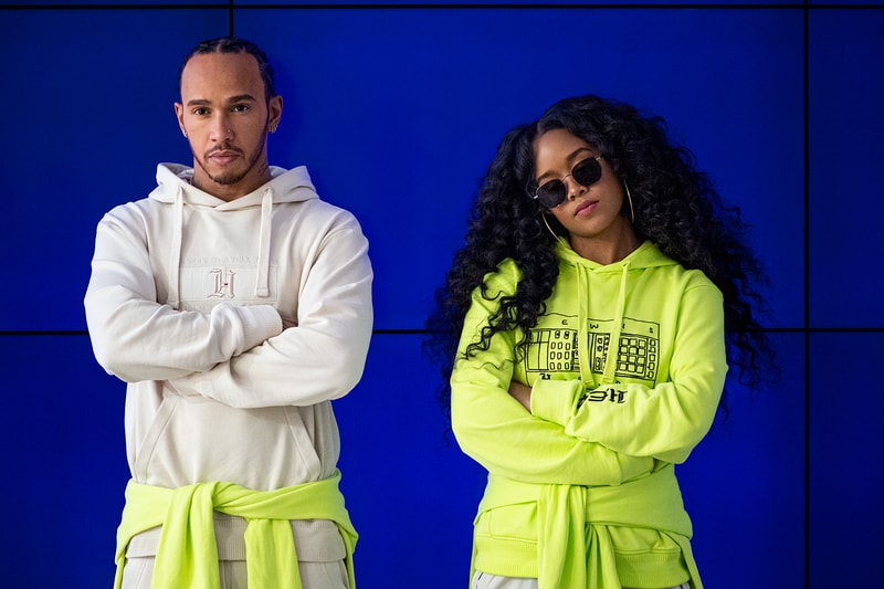 tommy hilfiger her lewis hamilton collaboration spring summer hoodies shirts joggers sweatpants sneakers neon green black