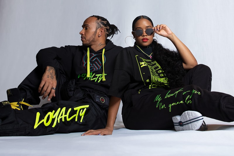 tommy hilfiger her lewis hamilton collaboration spring summer hoodies shirts joggers sweatpants sneakers neon green black
