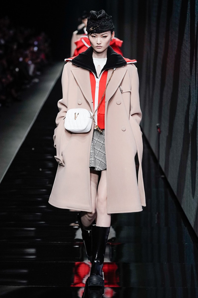Versace Fall/Winter 2020 Collection Runway Show Coat Beige