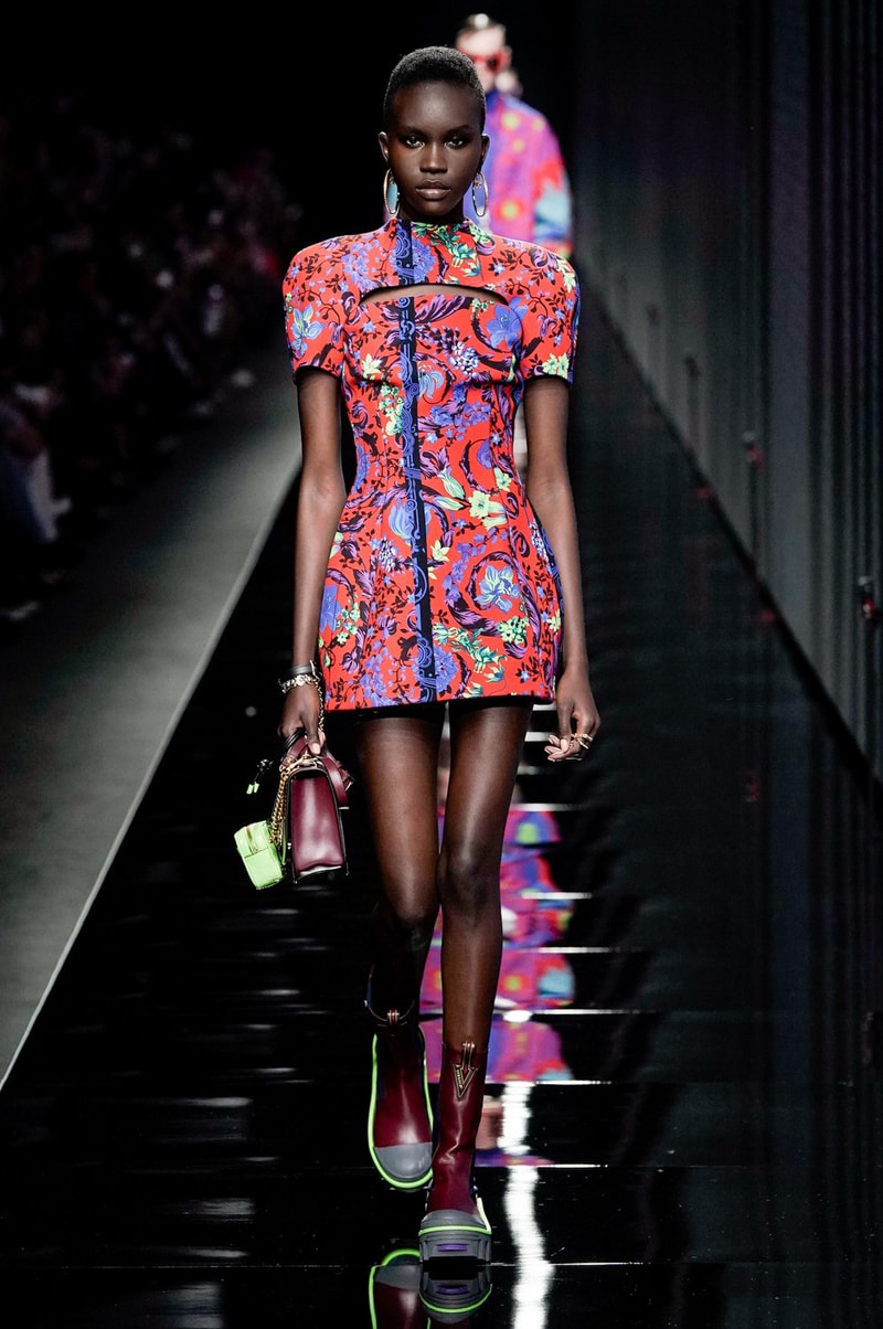 Versace Fall/Winter 2020 Collection Runway Show Barococo Dress Pink