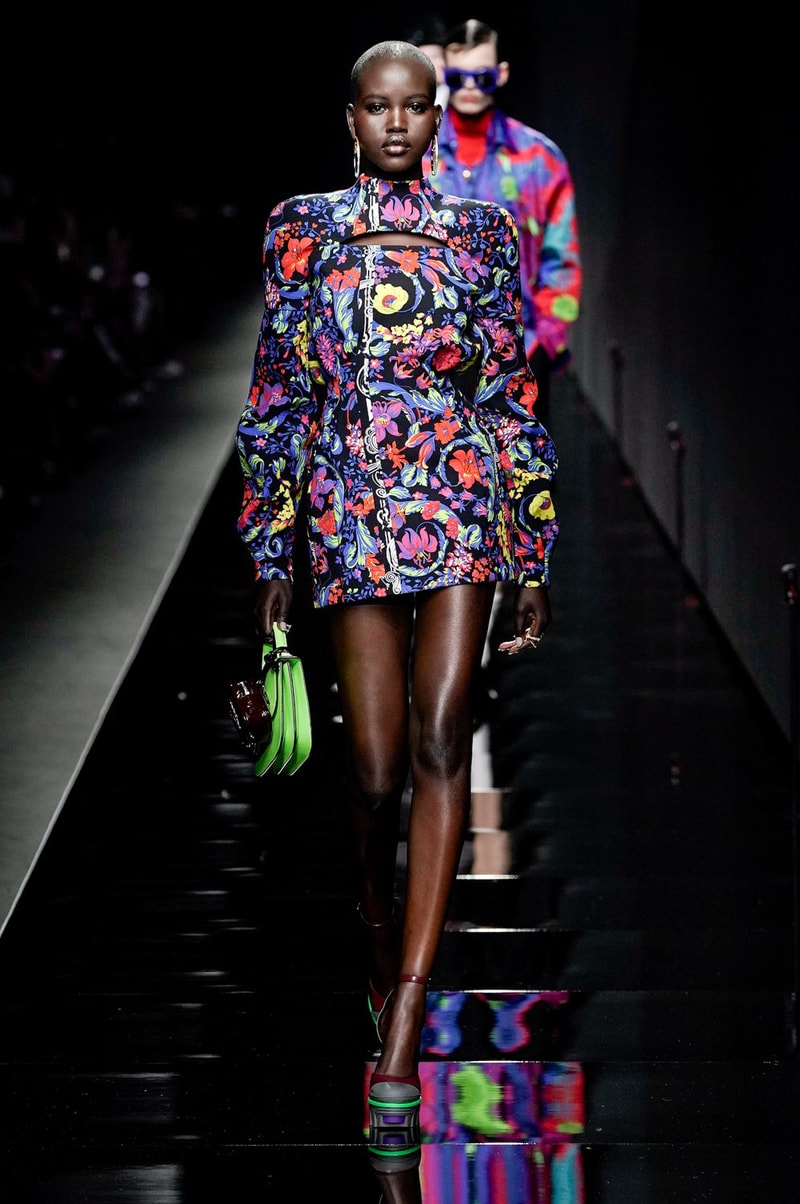 Versace Fall/Winter 2020 Collection Runway Show Barococo Dress Black