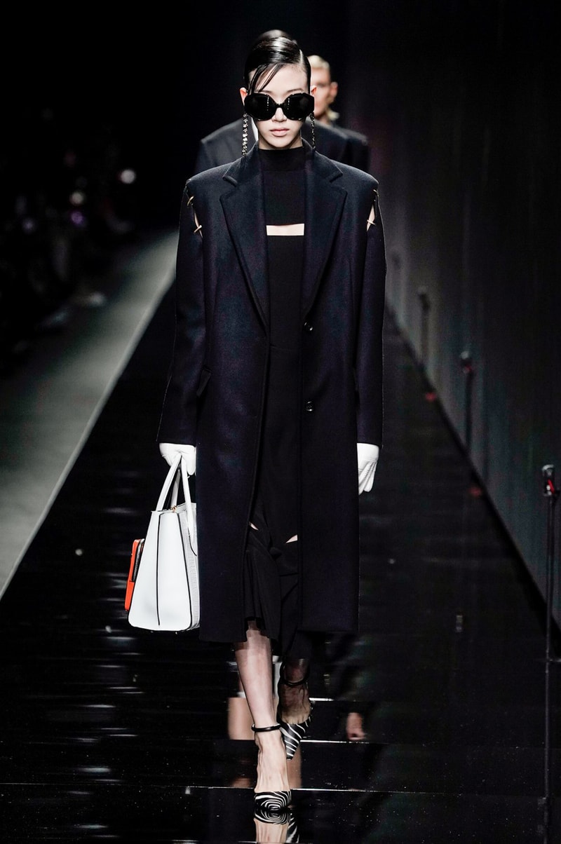 Versace Fall/Winter 2020 Collection Runway Show Coat Black