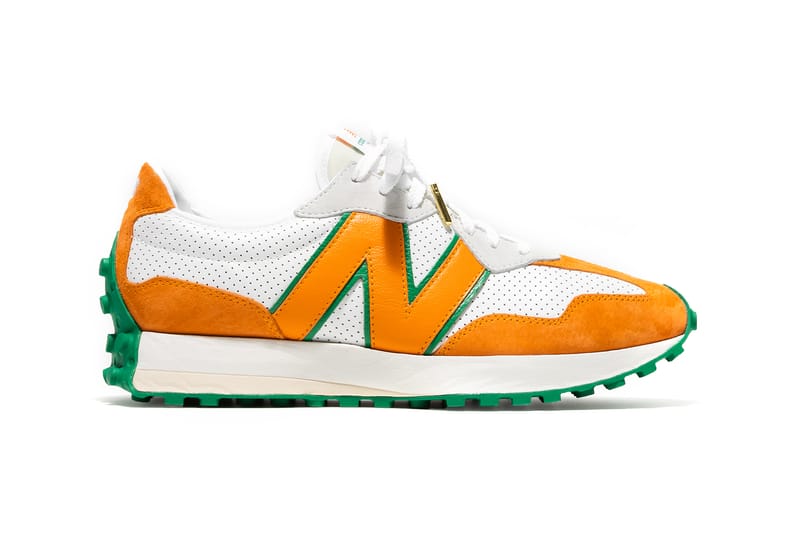 orange and green new balance 327