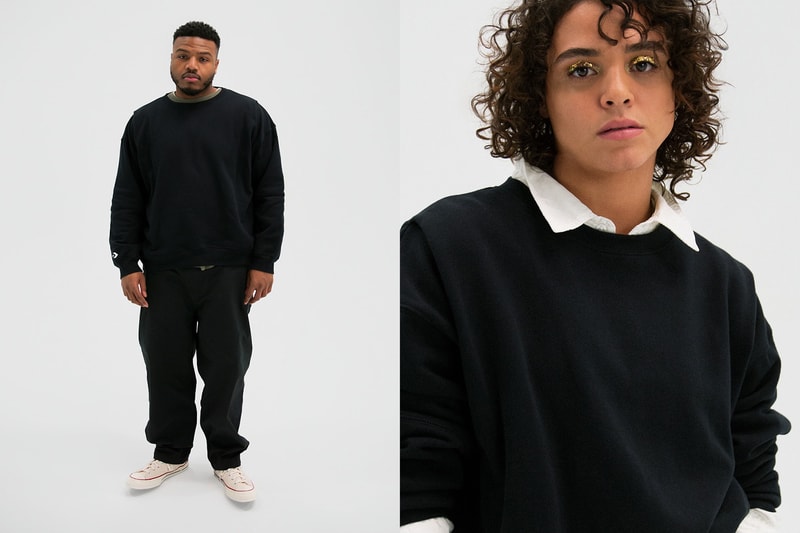 converse shapes genderless apparel collection crew neck sweaters chinos pants silver necklace t shirts