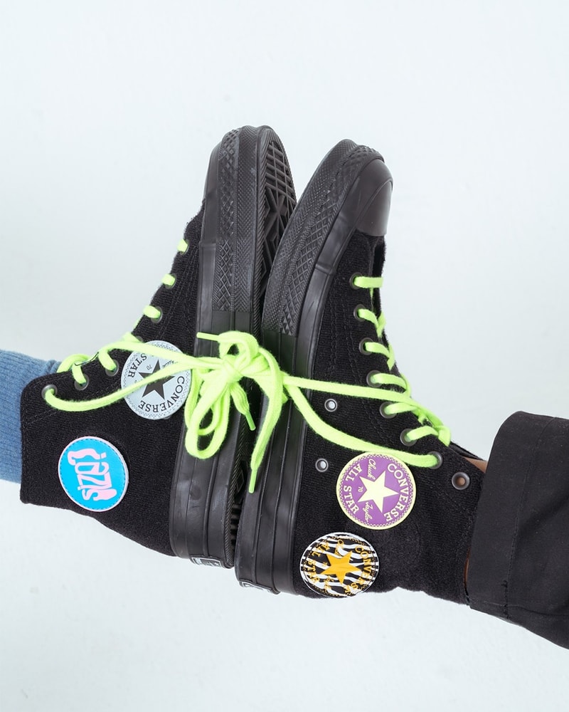 converse size collaboration custom chuck taylors sneakers white black multipatch shoes footwear sneakerhead yellow purple red green blue