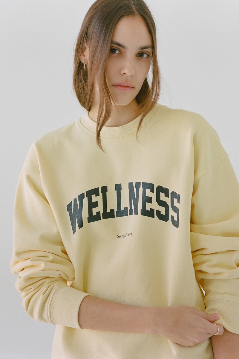 Sporty & Rich Emily Oberg Spring 2020 Collection Campaign Sweatshirt Logo T-Shirt 
