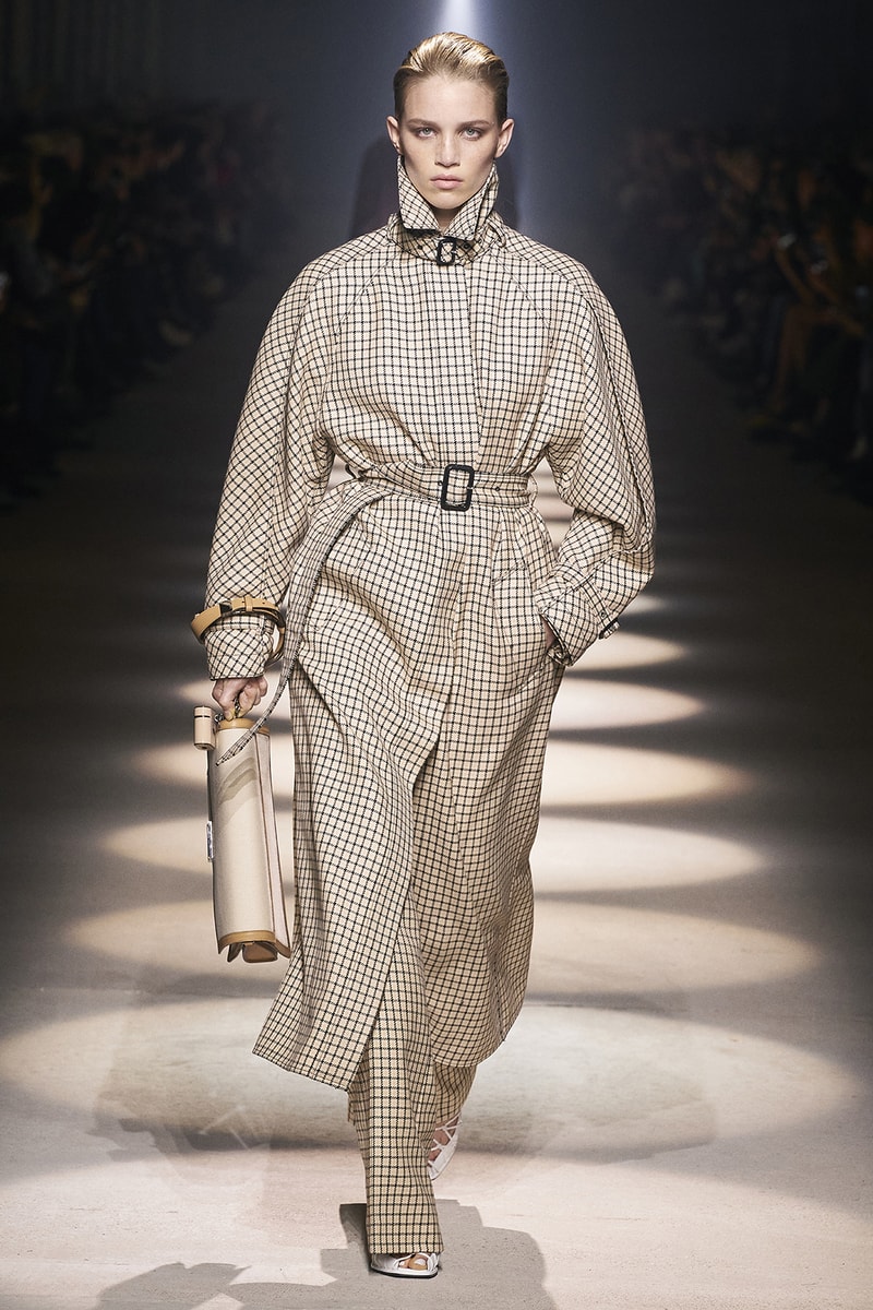givenchy paris fashion week fall winter womens collection clare waight keller runway show kaia gerber adut akech red black white gown pants shirred blouse