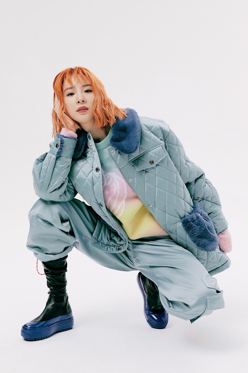 IRENEISGOOD Label Fall/Winter 2020 Collection Lookbook Quilted Coat Blue