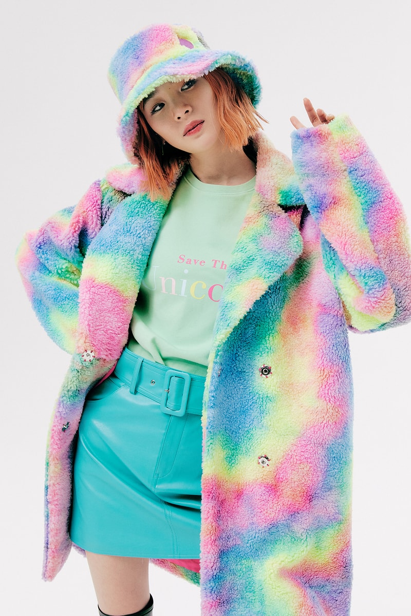 IRENEISGOOD Label Fall/Winter 2020 Collection Lookbook Rainbow Tie Dye Coat Bucket Hat