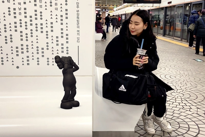 kaws companion brian donnelly acute art app collaboration expanded holiday augmented reality sculptures exhibition new york paris