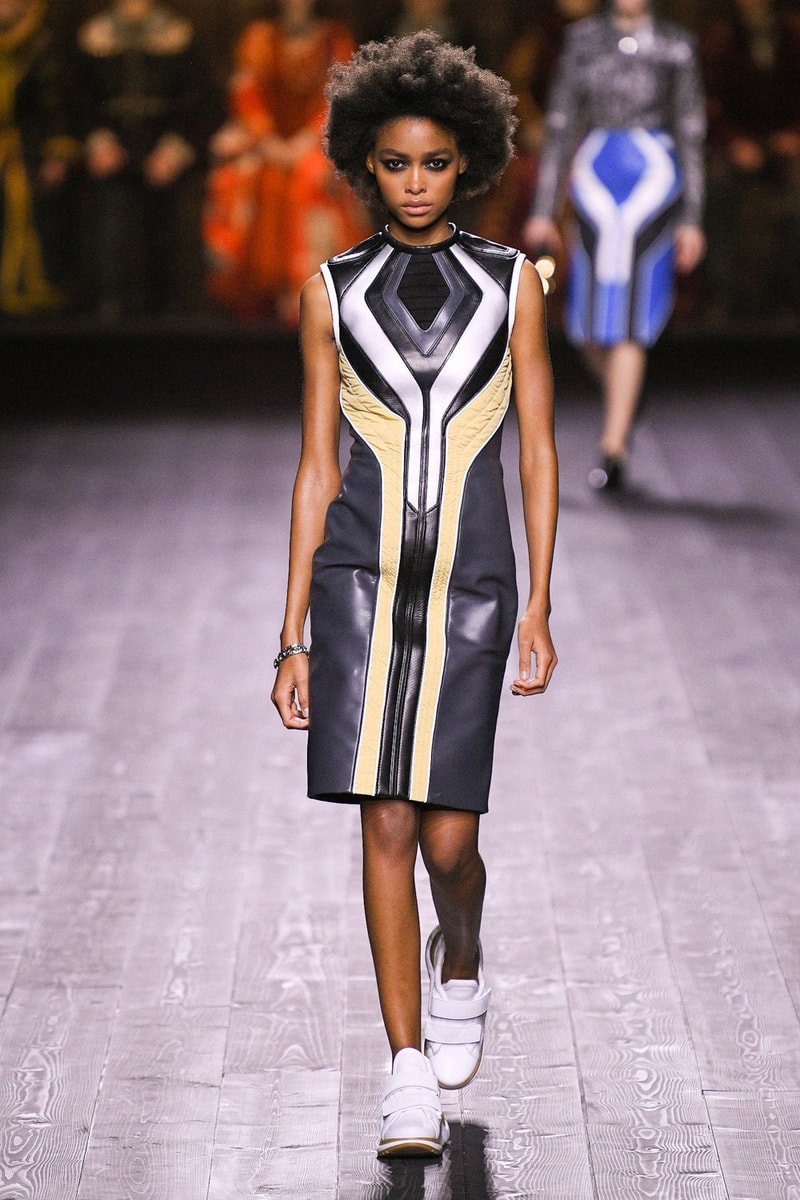 Louis Vuitton Fall/Winter Collection Runway Show Moto Dress Black Beige