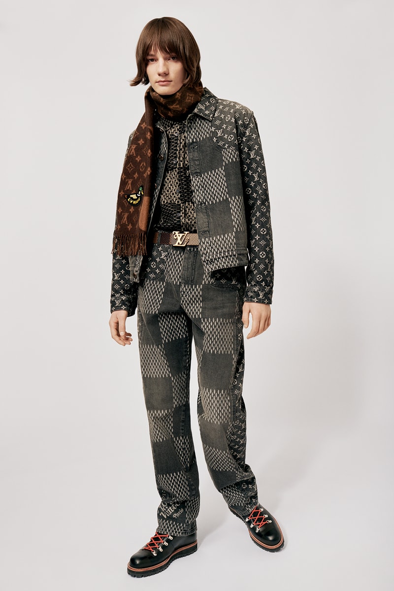 Louis Vuitton NIGO x Virgil Alboh LV2 Collection Lookbook Denim Jacket Jeans Damier Check Grey