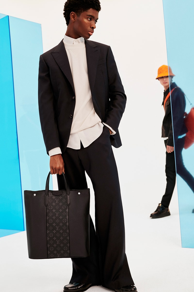 louis vuitton taigarama collection leather designer backpack suitcase wallet virgil abloh bright navy blue 