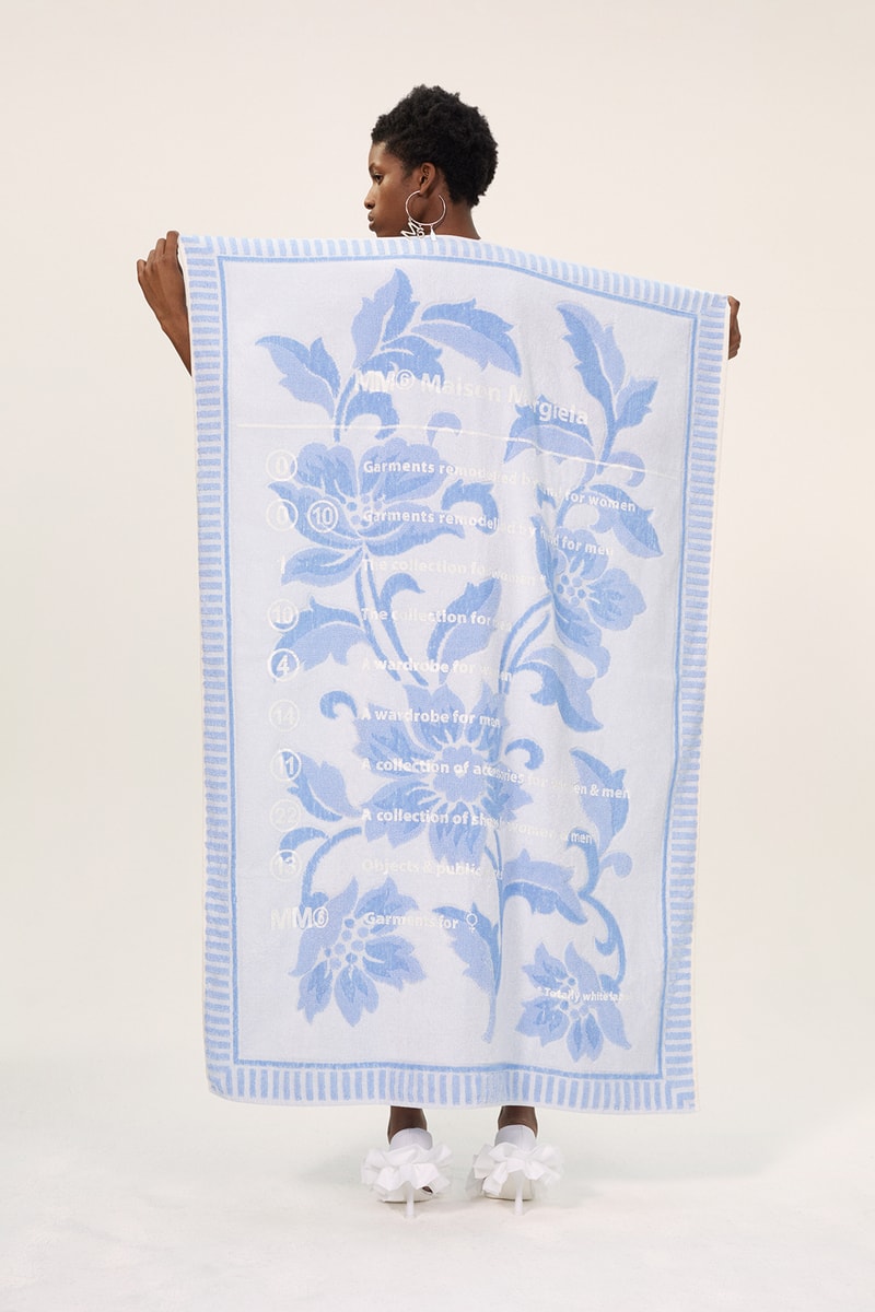MM6 Maison Margiela Spring/Summer 2020 Collection Lookbook Towel Floral Blue