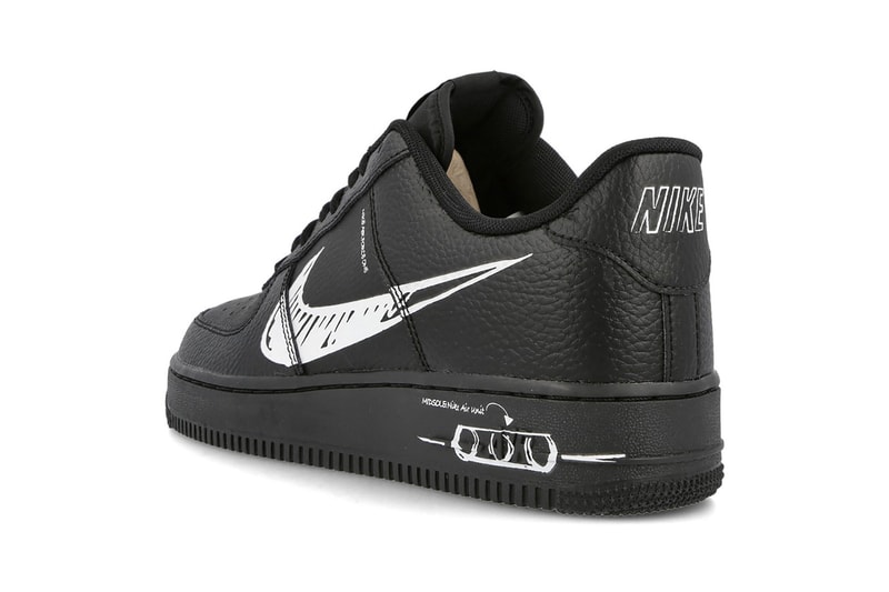 nike air force 1 sketch sneakers black white shoes sneakerhead footwear